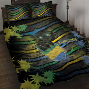 Gabon Quilt Bed Set Panther Strike Striped Style