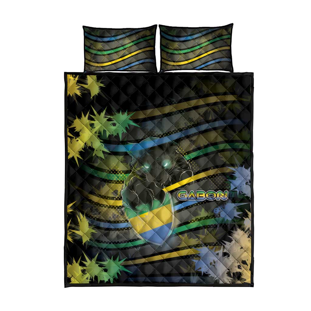 Gabon Quilt Bed Set Panther Strike Striped Style