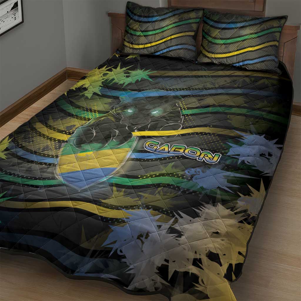 Gabon Quilt Bed Set Panther Strike Striped Style