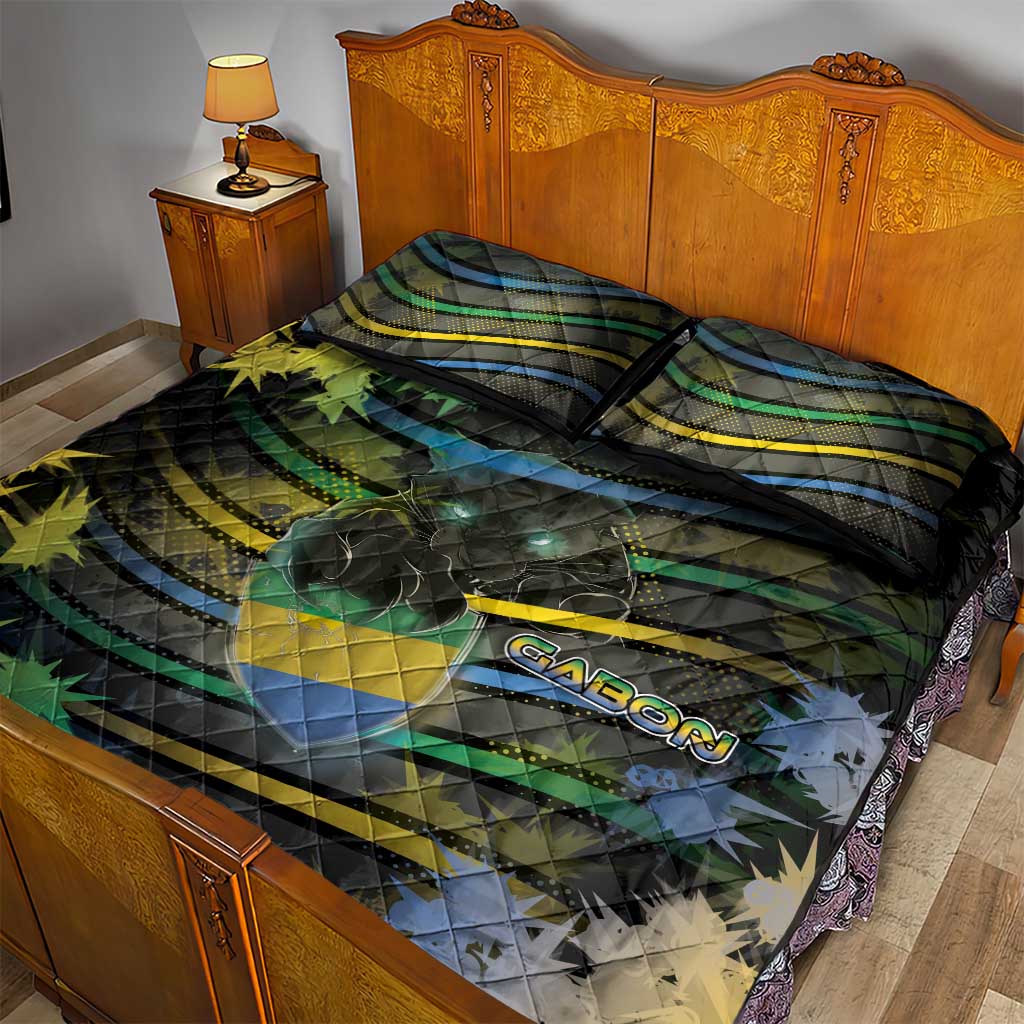 Gabon Quilt Bed Set Panther Strike Striped Style