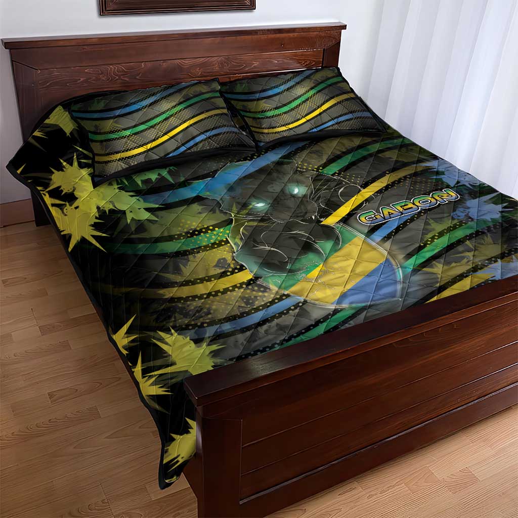 Gabon Quilt Bed Set Panther Strike Striped Style