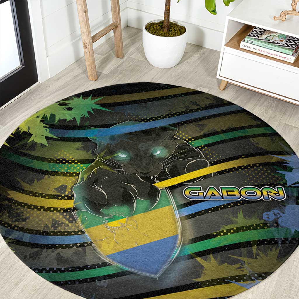 Gabon Round Carpet Panther Strike Striped Style