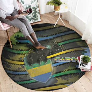 Gabon Round Carpet Panther Strike Striped Style