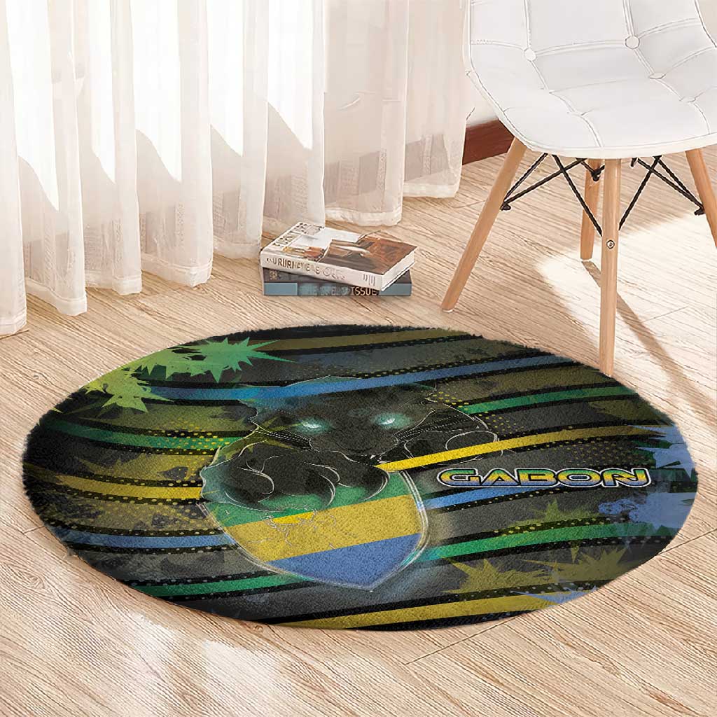 Gabon Round Carpet Panther Strike Striped Style