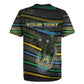 Personalized Gabon Rugby Jersey Panther Strike Striped Style