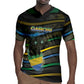 Personalized Gabon Rugby Jersey Panther Strike Striped Style