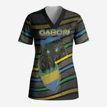 Personalized Gabon Scrub Top Panther Strike Striped Style