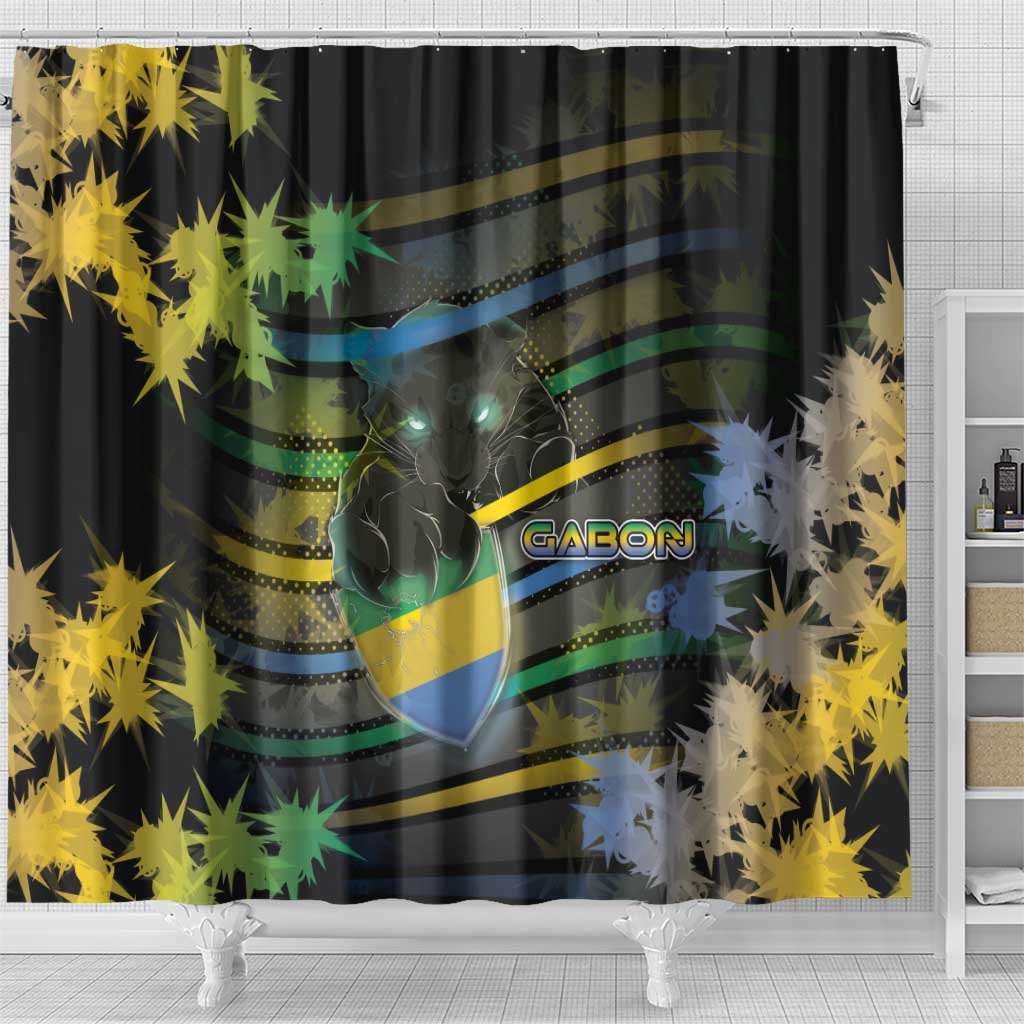 Gabon Shower Curtain Panther Strike Striped Style