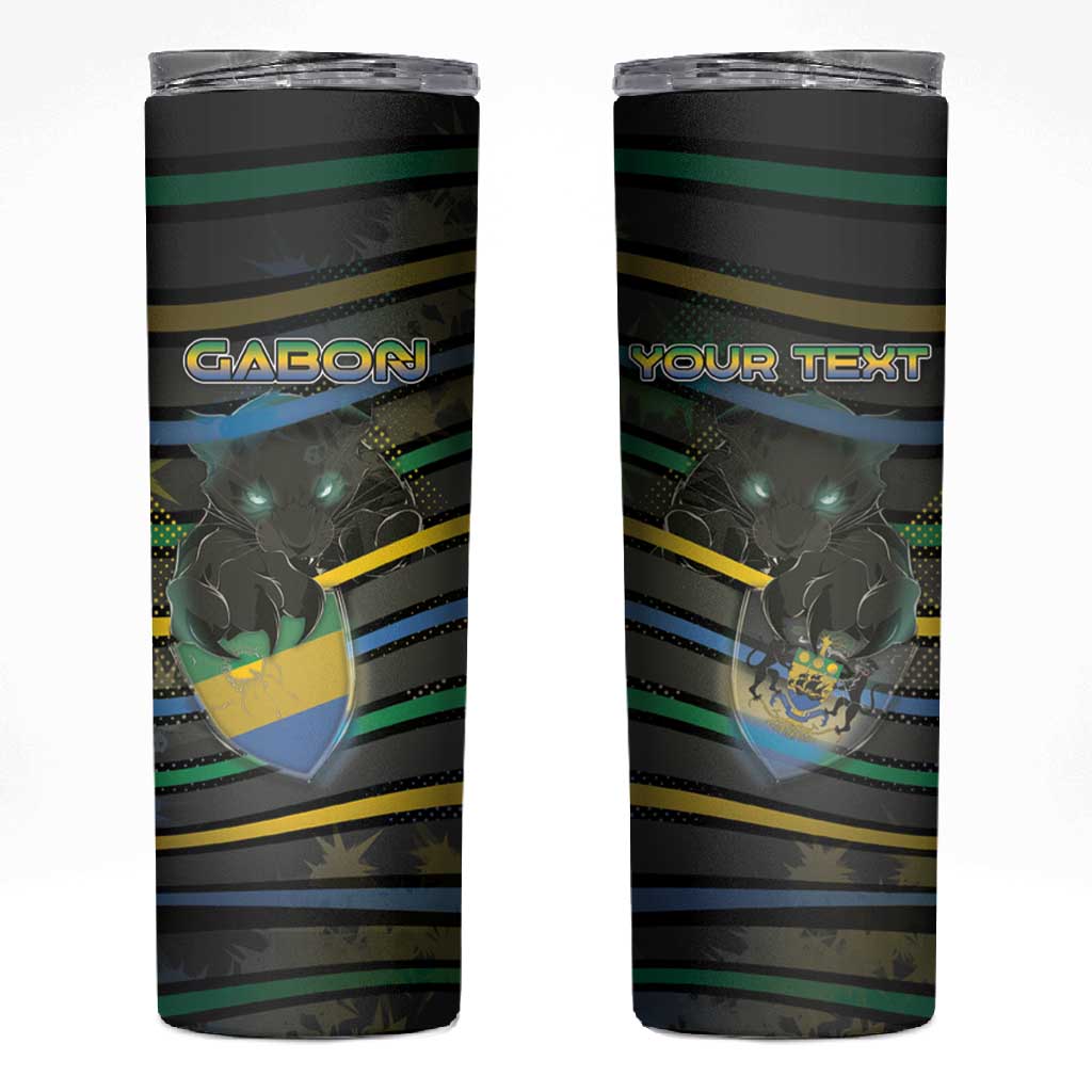 Personalized Gabon Skinny Tumbler Panther Strike Striped Style