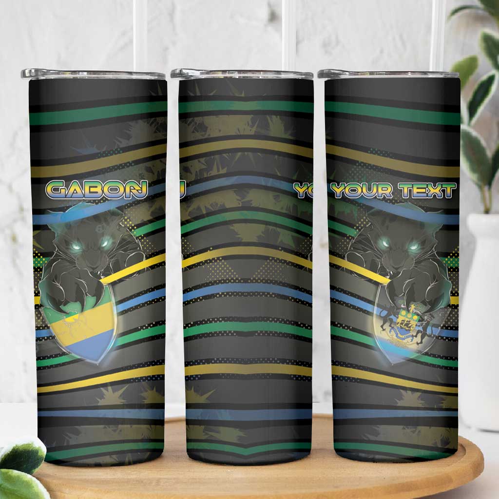 Personalized Gabon Skinny Tumbler Panther Strike Striped Style