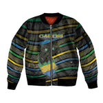 Personalized Gabon Sleeve Zip Bomber Jacket Panther Strike Striped Style