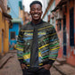 Personalized Gabon Sleeve Zip Bomber Jacket Panther Strike Striped Style