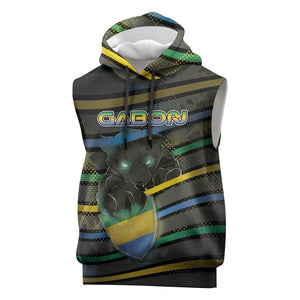 Personalized Gabon Sleeveless Hoodie Panther Strike Striped Style