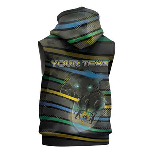 Personalized Gabon Sleeveless Hoodie Panther Strike Striped Style