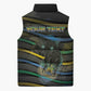 Personalized Gabon Sleeveless Puffer Jacket Panther Strike Striped Style
