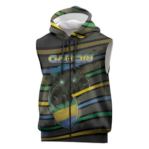 Personalized Gabon Sleeveless Zip Hoodie Panther Strike Striped Style