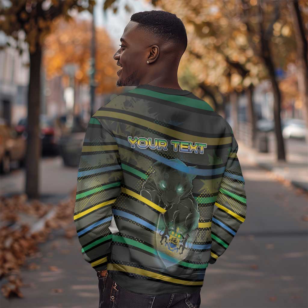Personalized Gabon Sweatshirt Panther Strike Striped Style