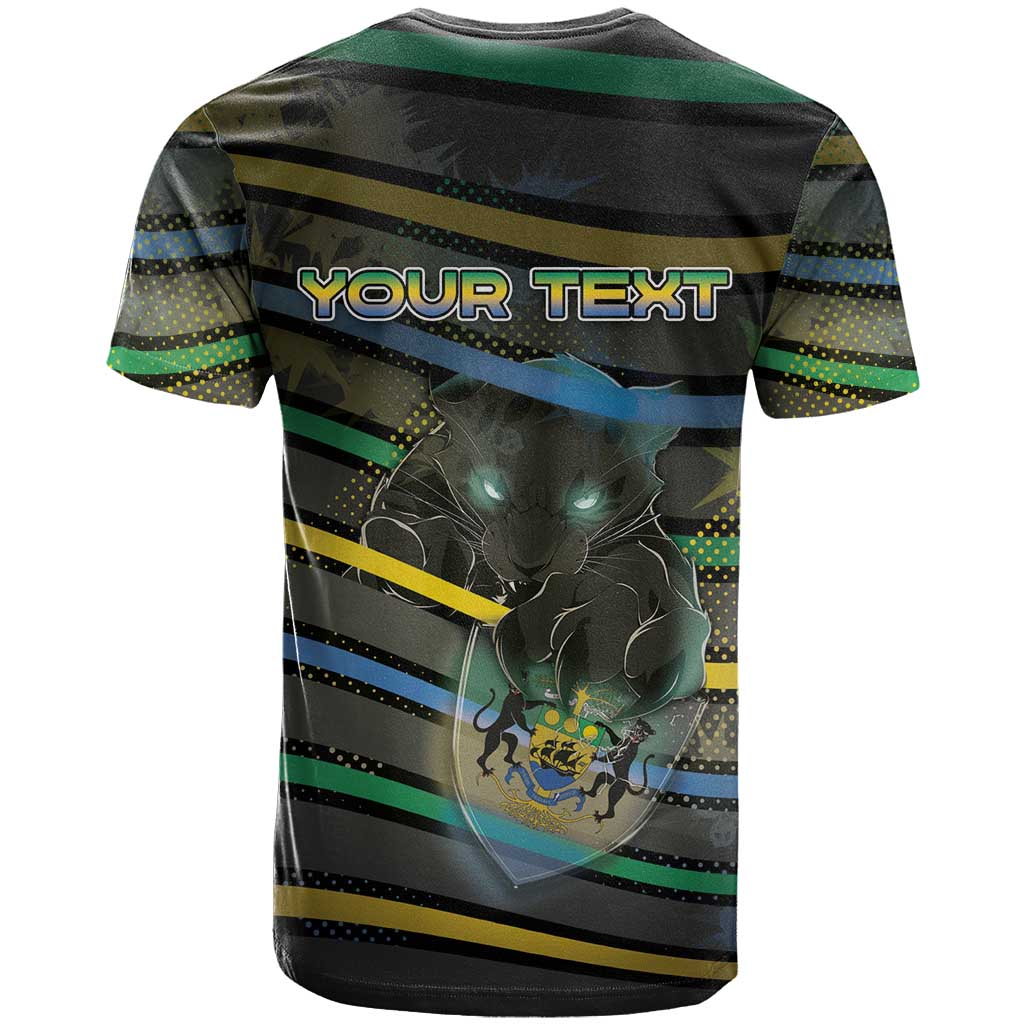 Personalized Gabon T shirt Panther Strike Striped Style