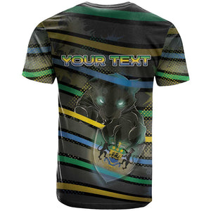 Personalized Gabon T shirt Panther Strike Striped Style