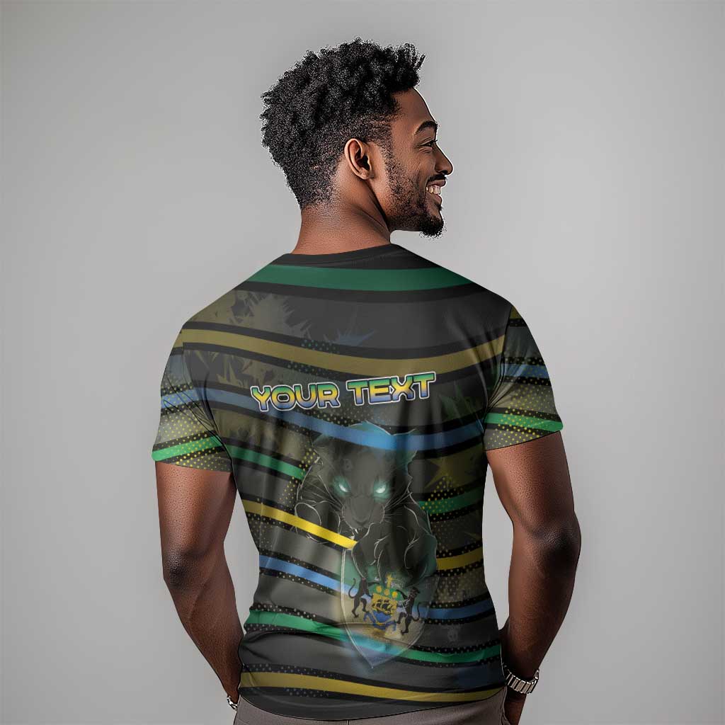 Personalized Gabon T shirt Panther Strike Striped Style