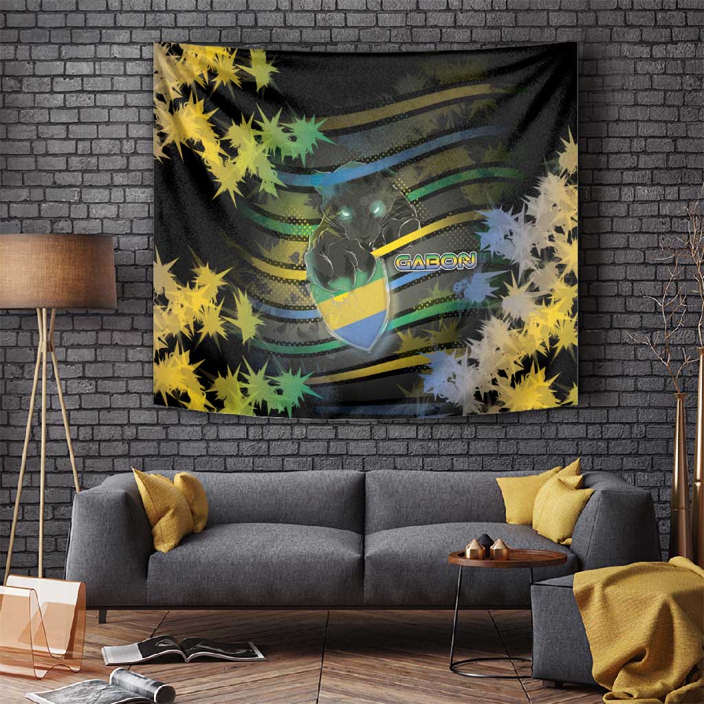 Gabon Tapestry Panther Strike Striped Style
