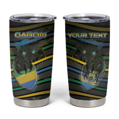 Personalized Gabon Tumbler Cup Panther Strike Striped Style