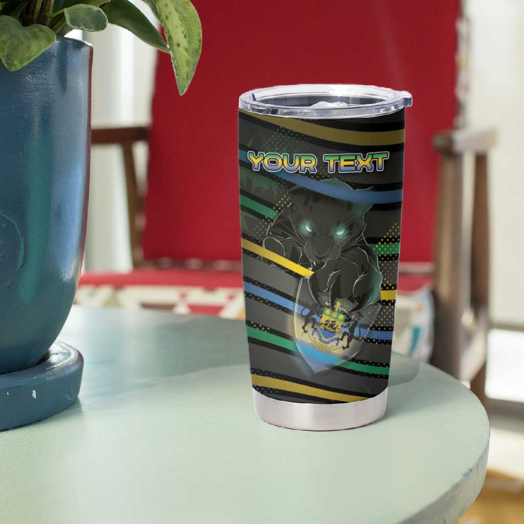 Personalized Gabon Tumbler Cup Panther Strike Striped Style