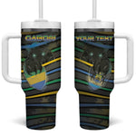 Personalized Gabon Tumbler With Handle Panther Strike Striped Style