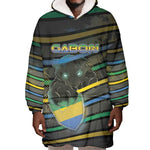 Personalized Gabon Wearable Blanket Hoodie Panther Strike Striped Style