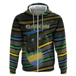 Personalized Gabon Zip Hoodie Panther Strike Striped Style