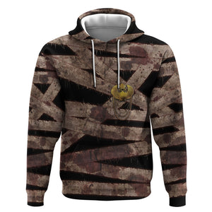 African Halloween Egypt Mummy Wrap Hoodie Golden Winged Scarab Badge