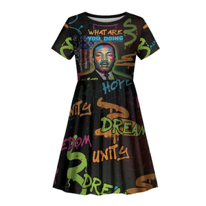 Martin Luther King Jr Day Kid Short Sleeve Dress What Are You Doing For Others DT05