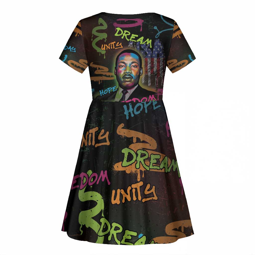 Martin Luther King Jr Day Kid Short Sleeve Dress What Are You Doing For Others DT05