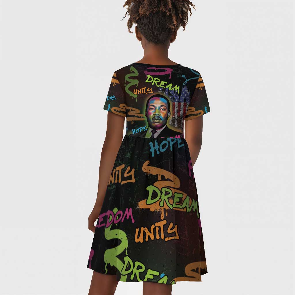 Martin Luther King Jr Day Kid Short Sleeve Dress What Are You Doing For Others DT05
