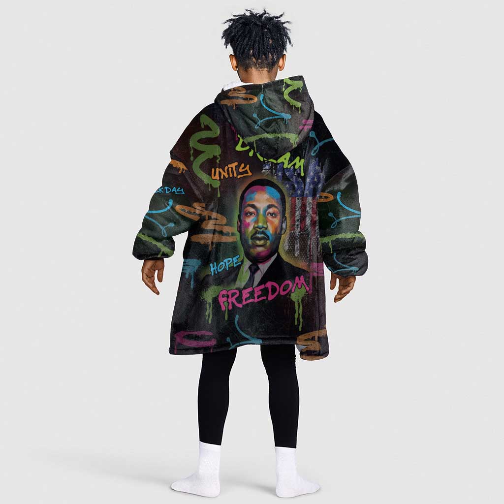 Martin Luther King Jr Day Kid Wearable Blanket Hoodie What Are You Doing For Others - African Pride