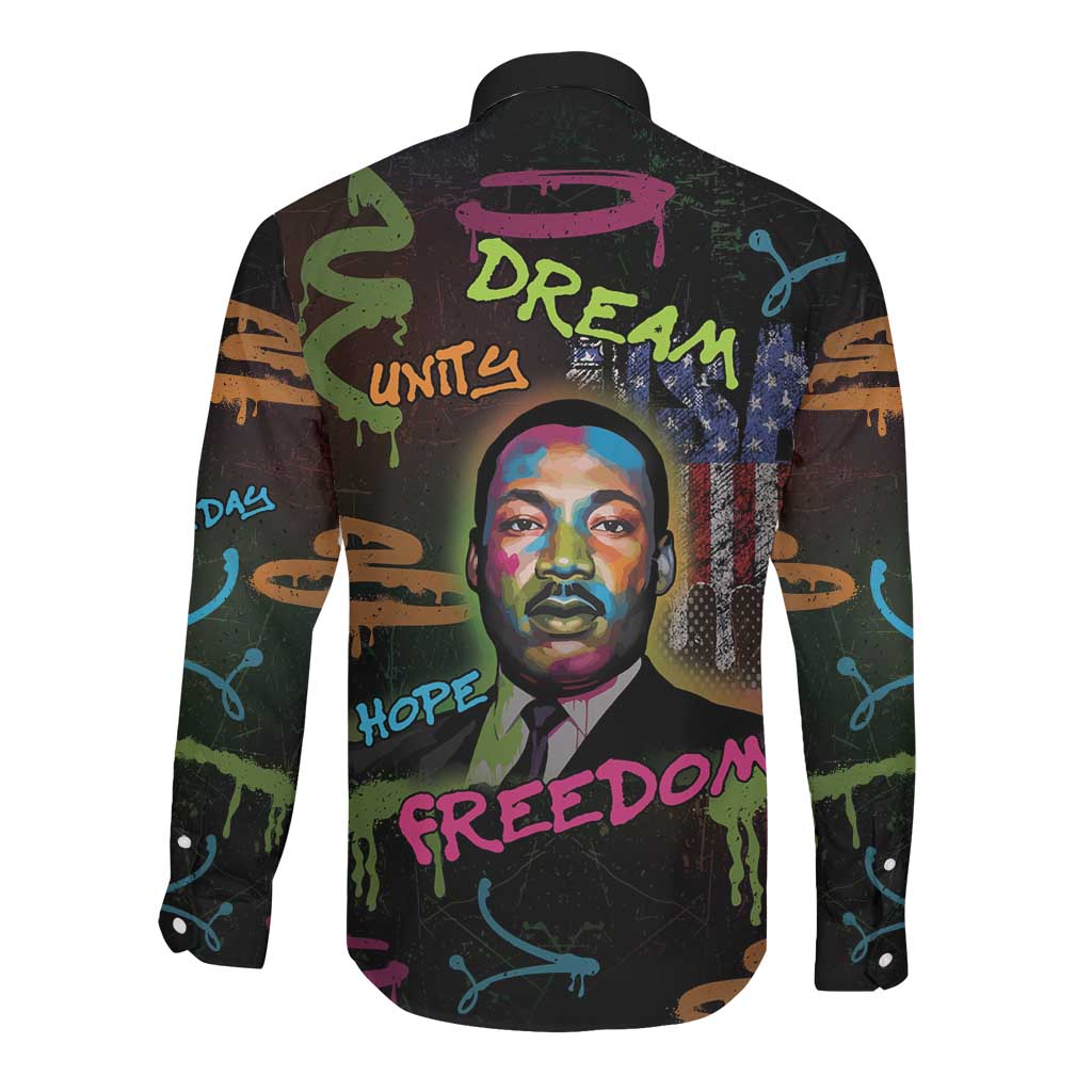 Martin Luther King Jr Day Long Sleeve Button Shirt What Are You Doing For Others - African Pride