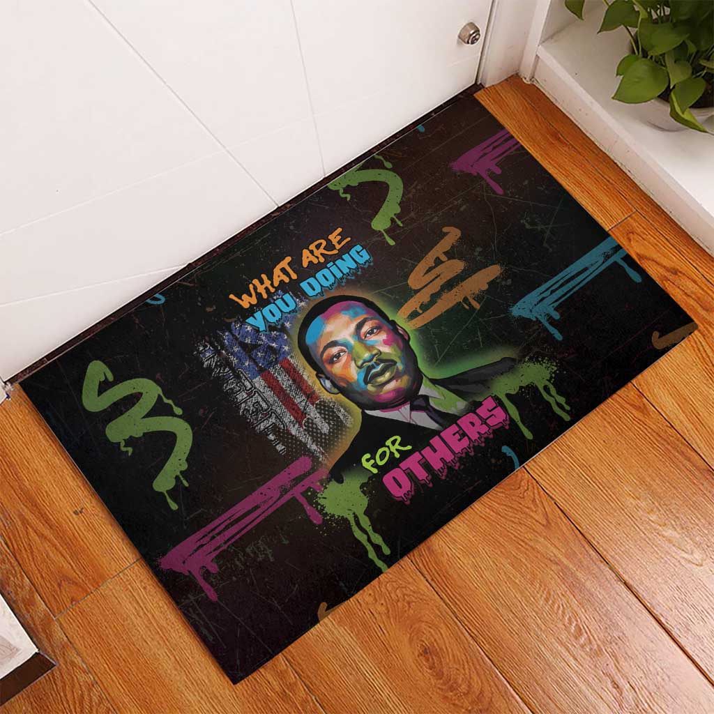Martin Luther King Jr Day Rubber Doormat What Are You Doing For Others - African Pride