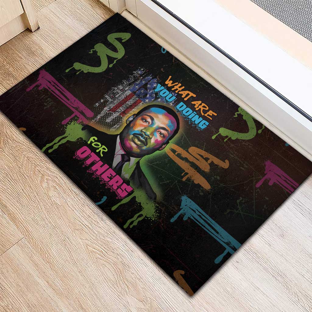Martin Luther King Jr Day Rubber Doormat What Are You Doing For Others - African Pride