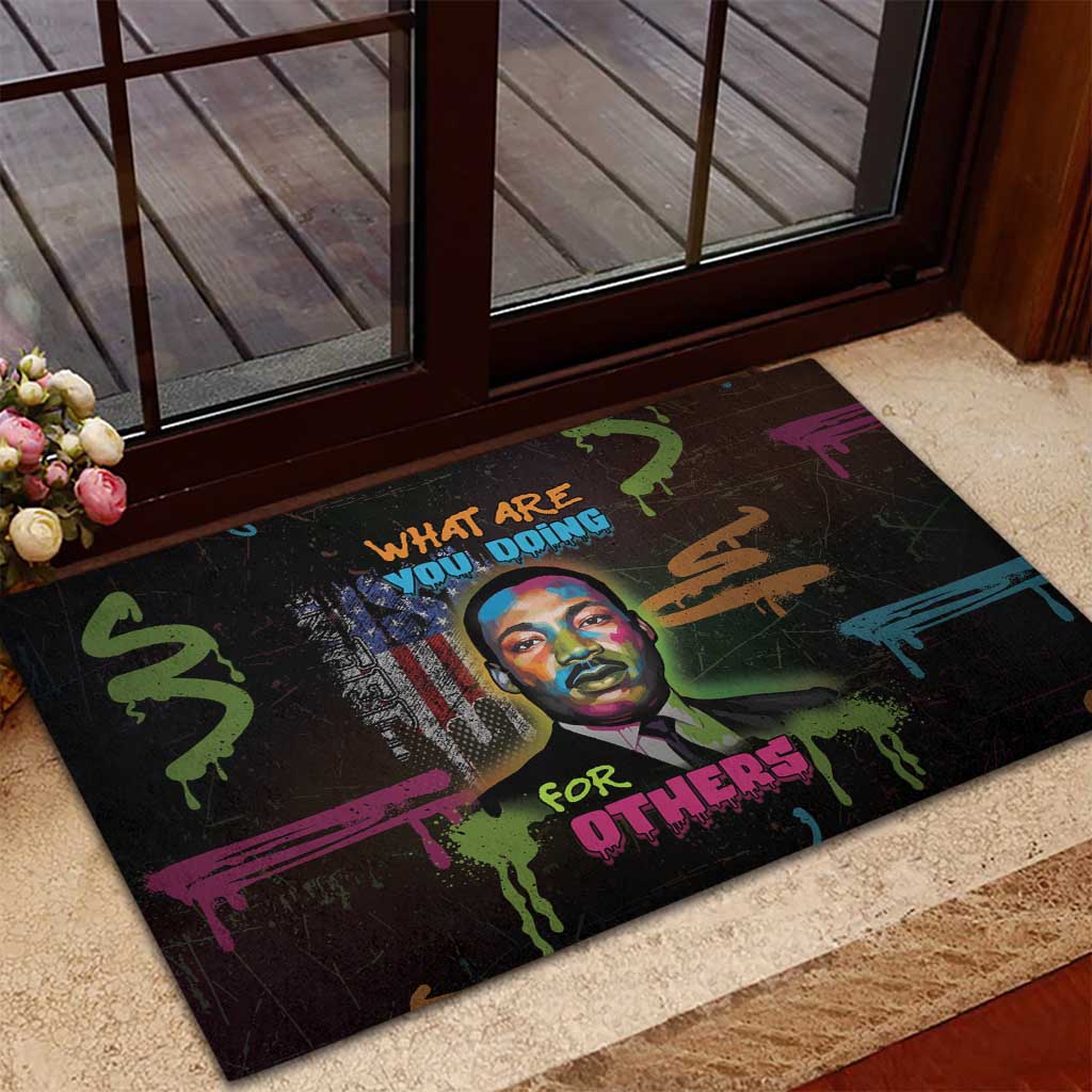 Martin Luther King Jr Day Rubber Doormat What Are You Doing For Others - African Pride