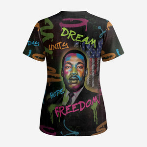 Martin Luther King Jr Day Scrub Top What Are You Doing For Others - African Pride