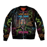 Martin Luther King Jr Day Sleeve Zip Bomber Jacket What Are You Doing For Others - African Pride