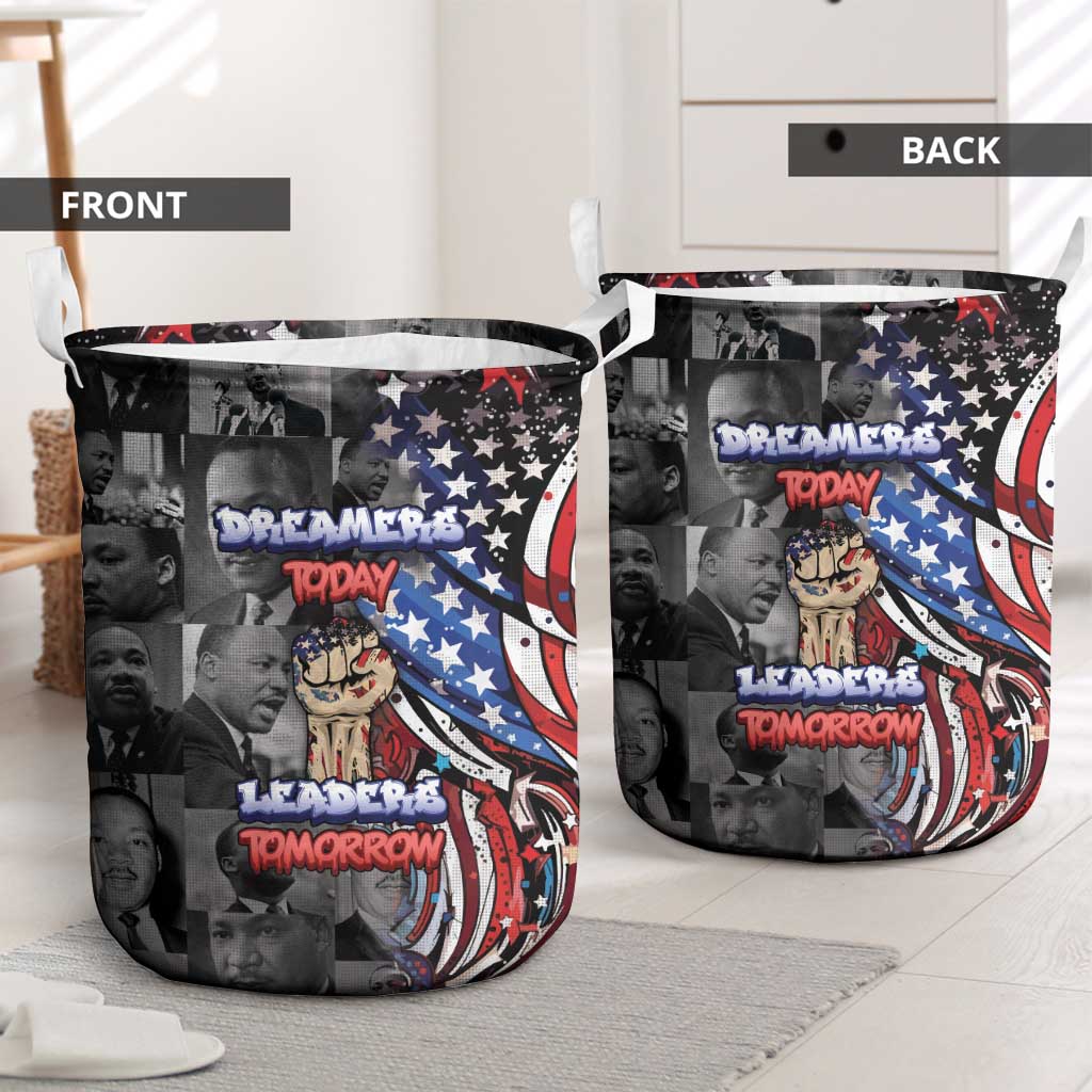 Martin Luther King Jr Day Laundry Basket Dreamers Today Leaders Tomorrow - African Pride
