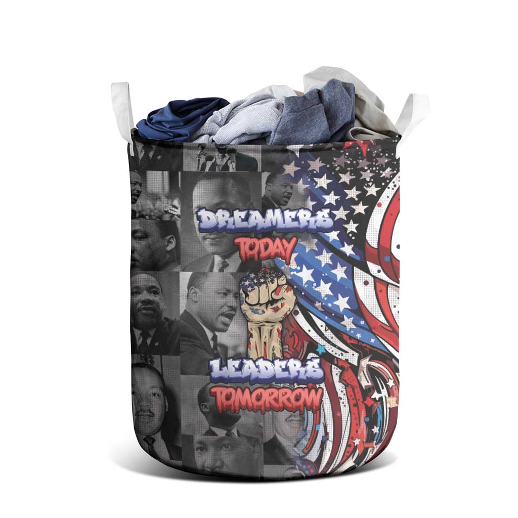 Martin Luther King Jr Day Laundry Basket Dreamers Today Leaders Tomorrow - African Pride