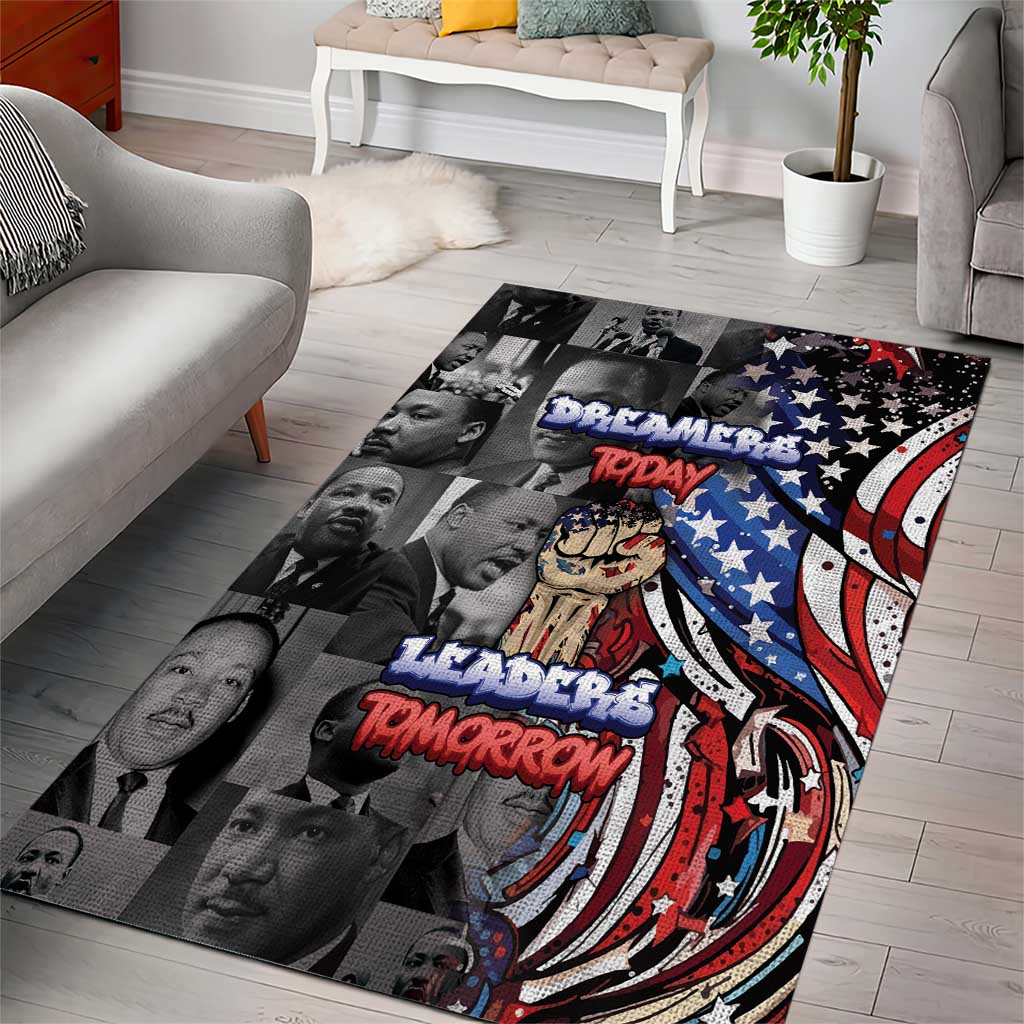 Martin Luther King Jr Day Area Rug Dreamers Today Leaders Tomorrow - African Pride