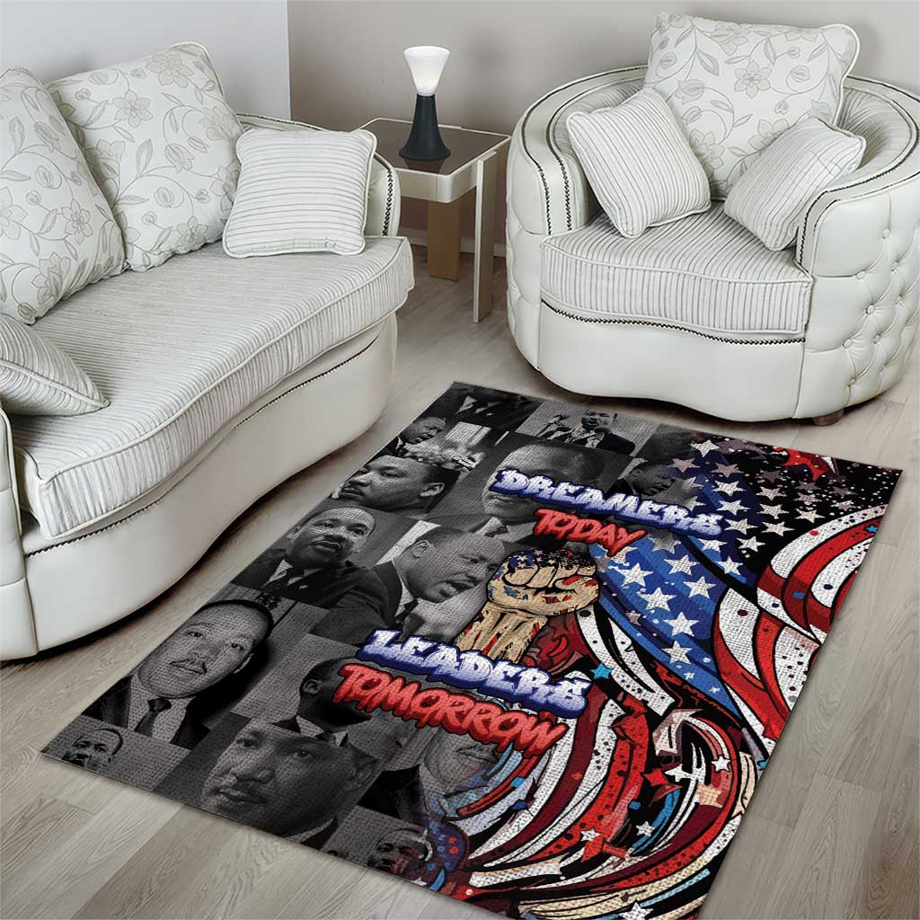 Martin Luther King Jr Day Area Rug Dreamers Today Leaders Tomorrow - African Pride