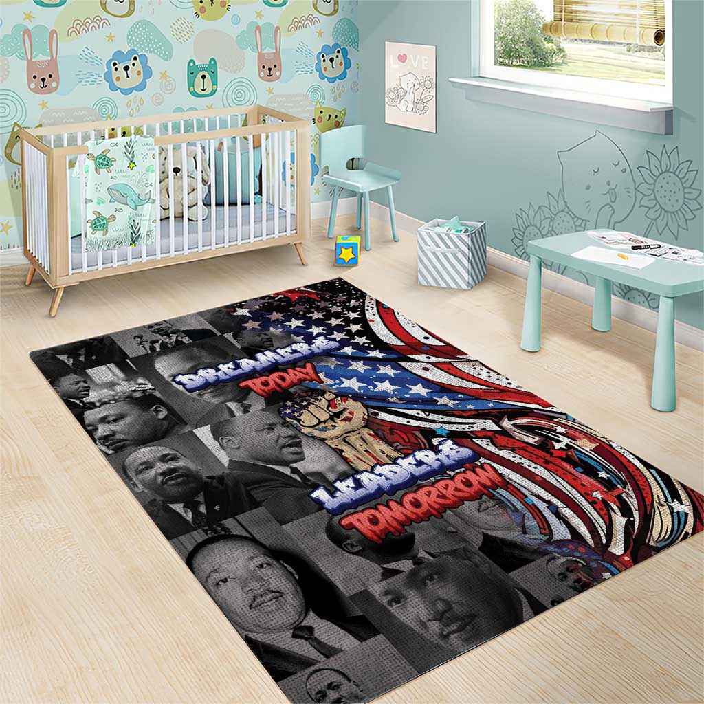 Martin Luther King Jr Day Area Rug Dreamers Today Leaders Tomorrow - African Pride