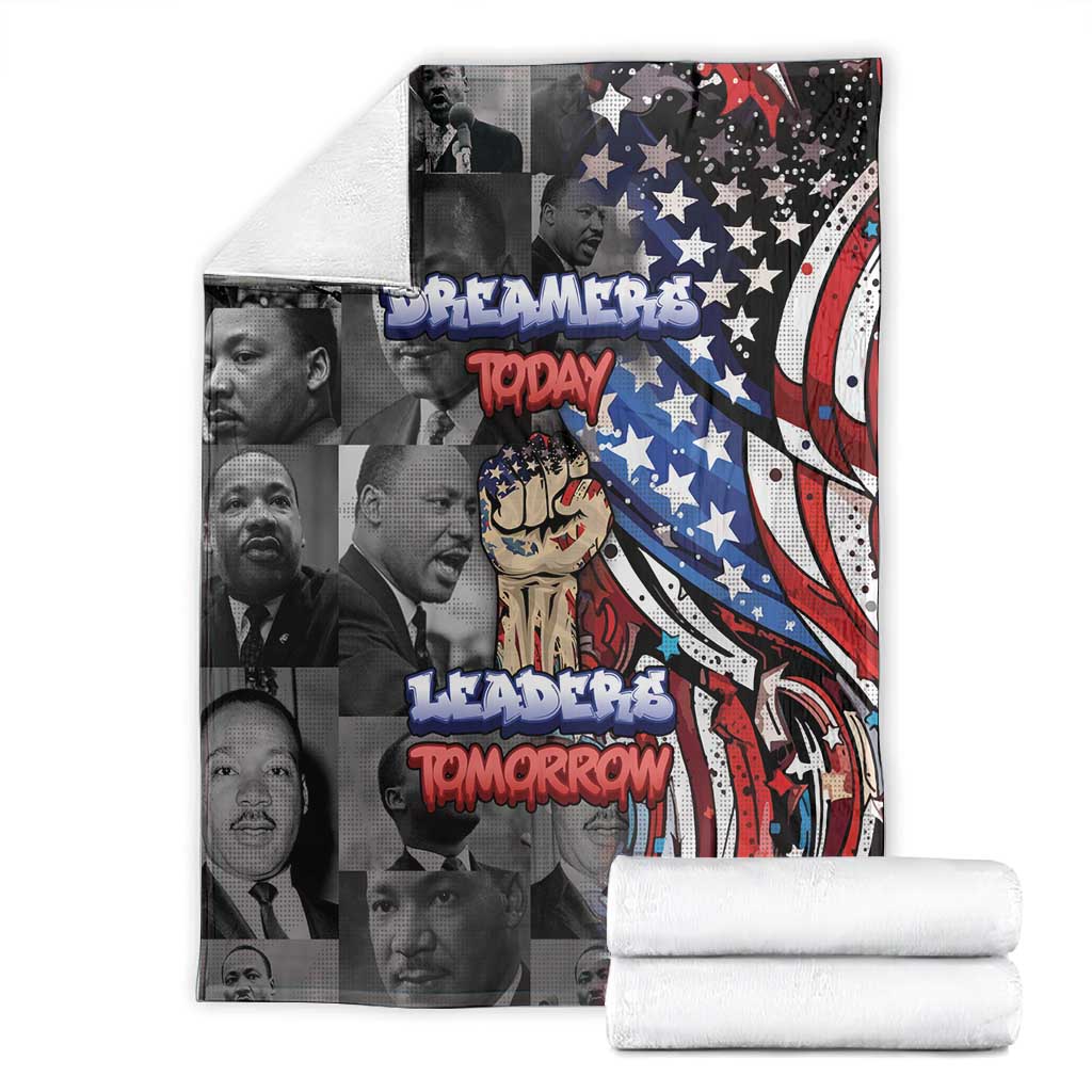 Martin Luther King Jr Day Blanket Dreamers Today Leaders Tomorrow - African Pride