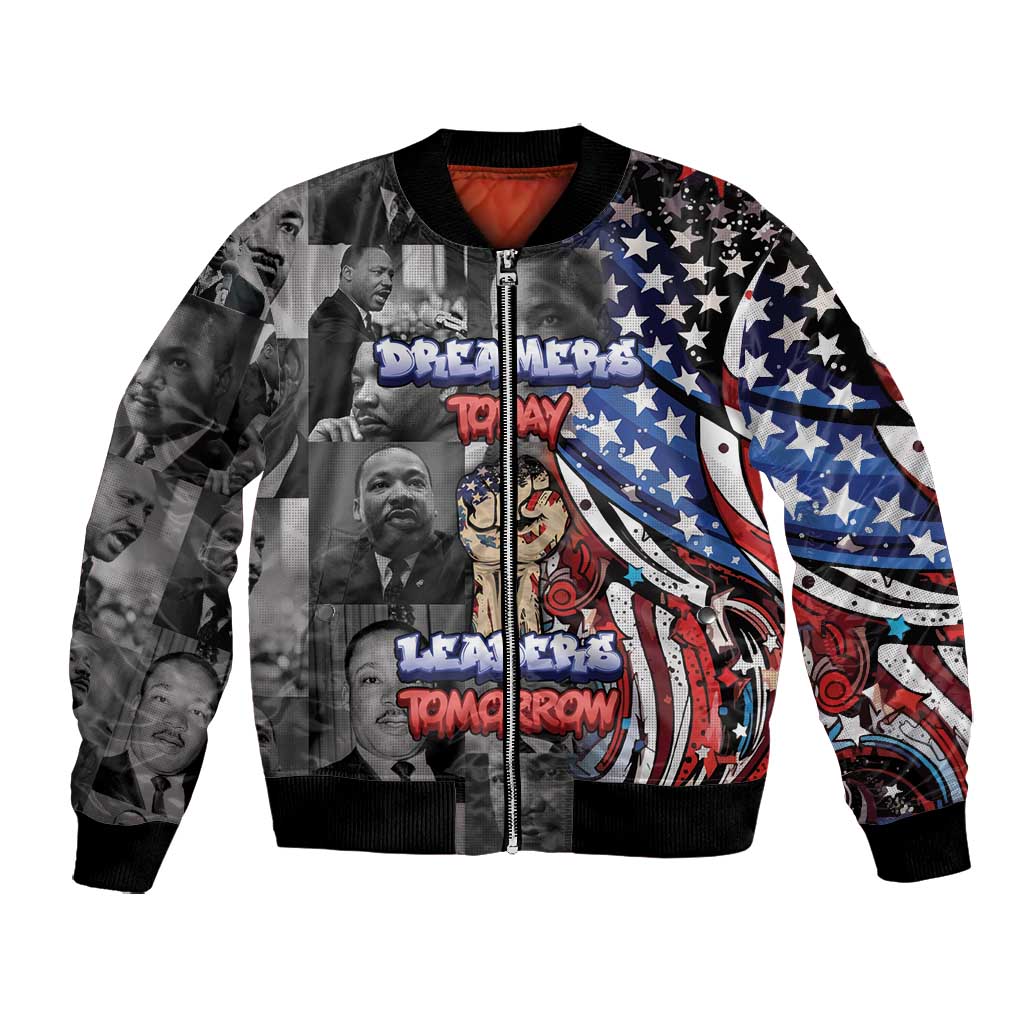 Martin Luther King Jr Day Bomber Jacket Dreamers Today Leaders Tomorrow - African Pride