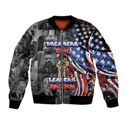 Martin Luther King Jr Day Bomber Jacket Dreamers Today Leaders Tomorrow - African Pride