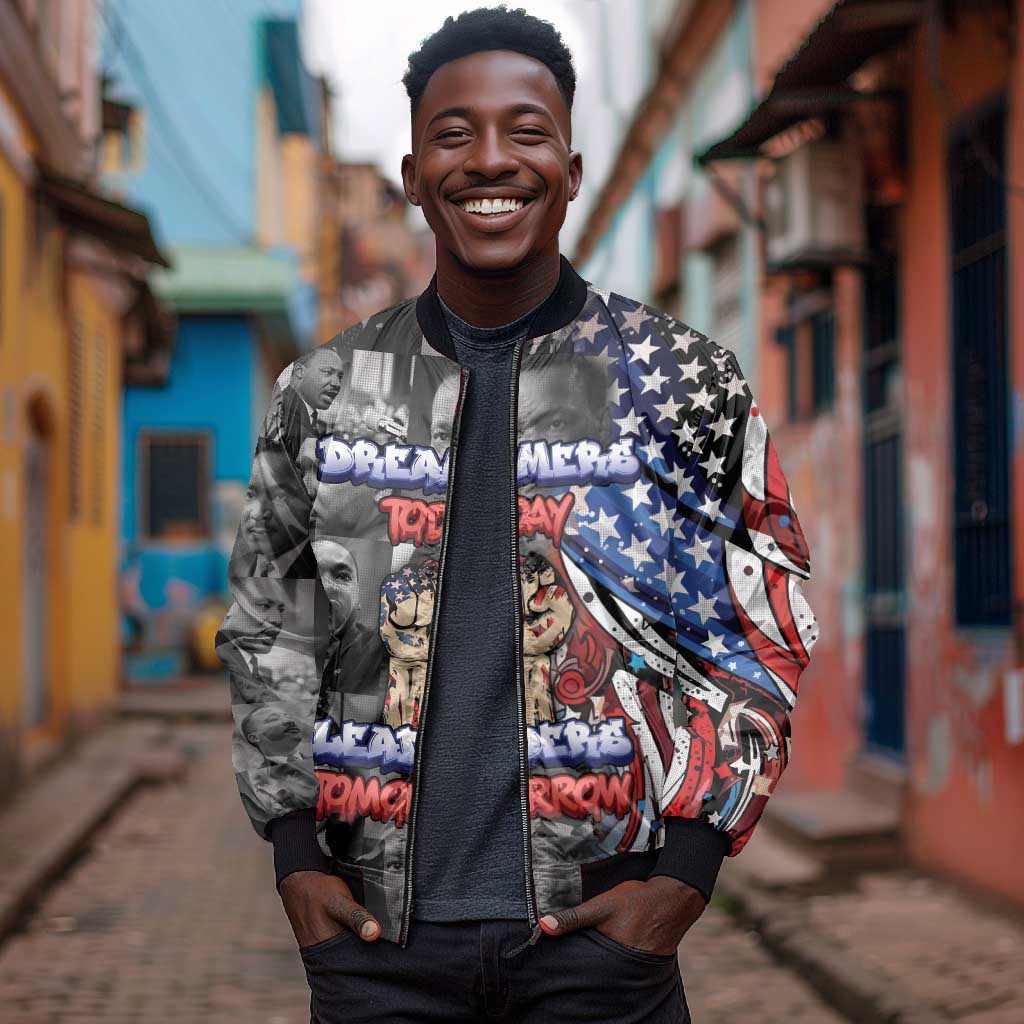 Martin Luther King Jr Day Bomber Jacket Dreamers Today Leaders Tomorrow - African Pride